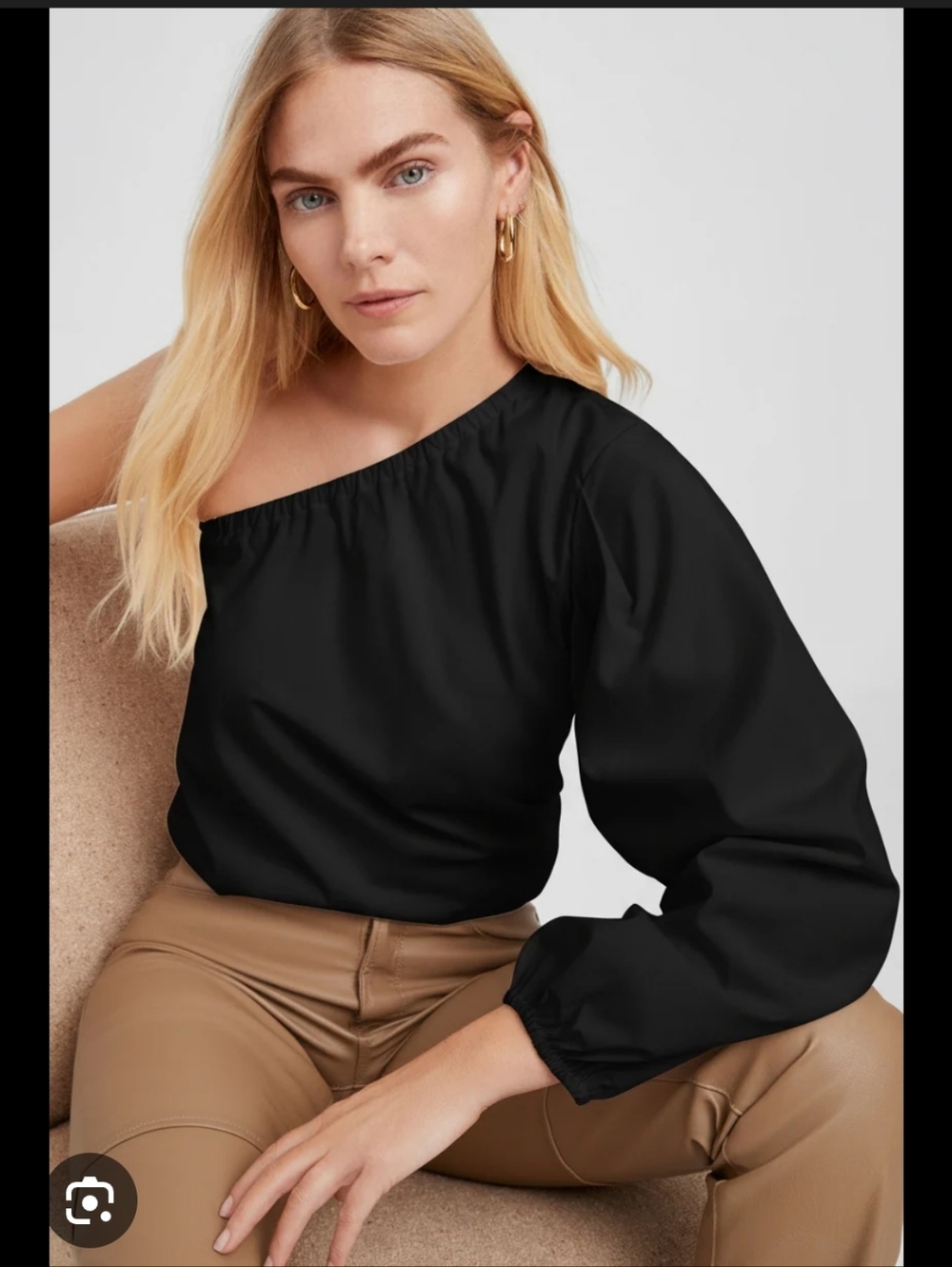 Express one-shoulder long-sleeve blouse